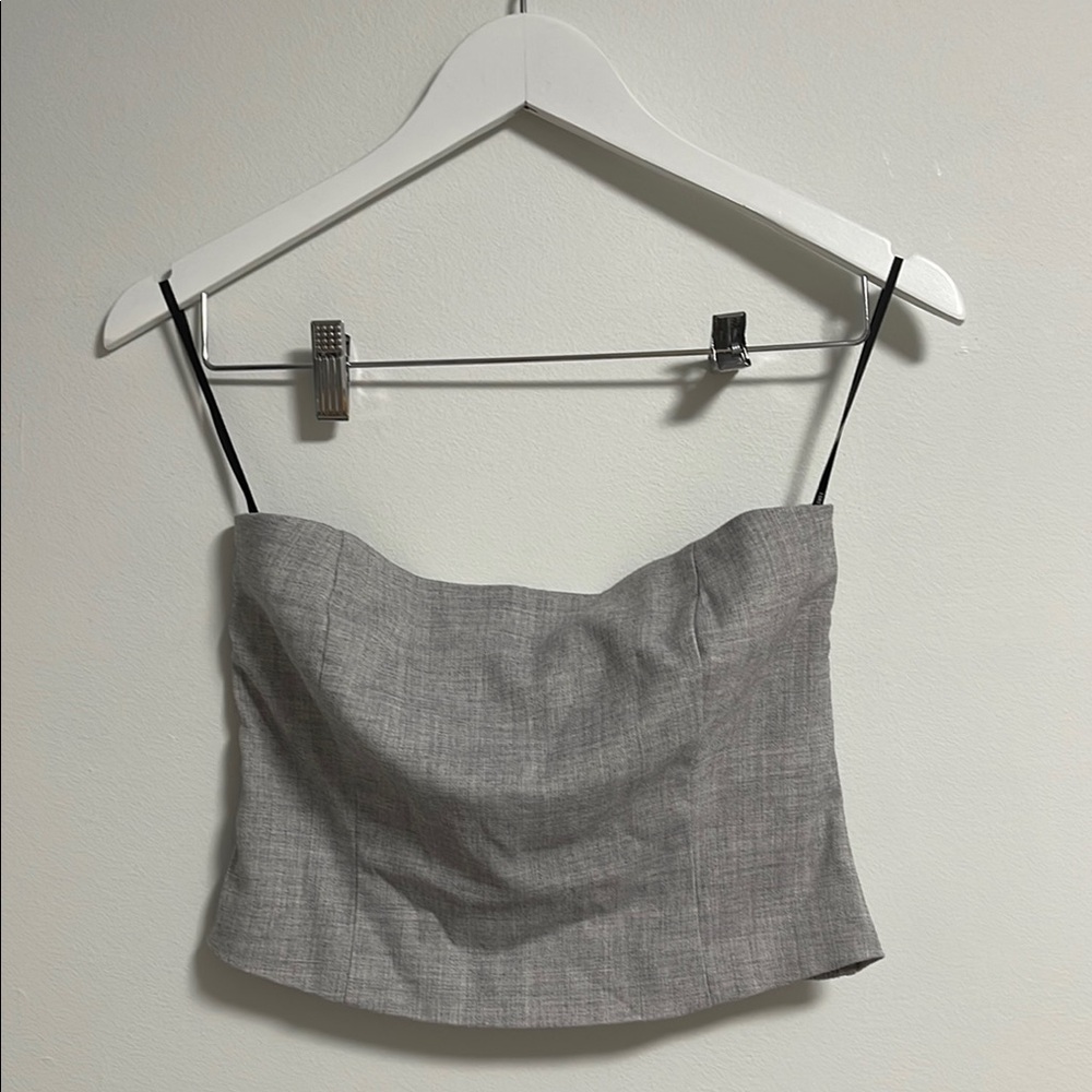 Forever 21 Gray Fitted Crop Top